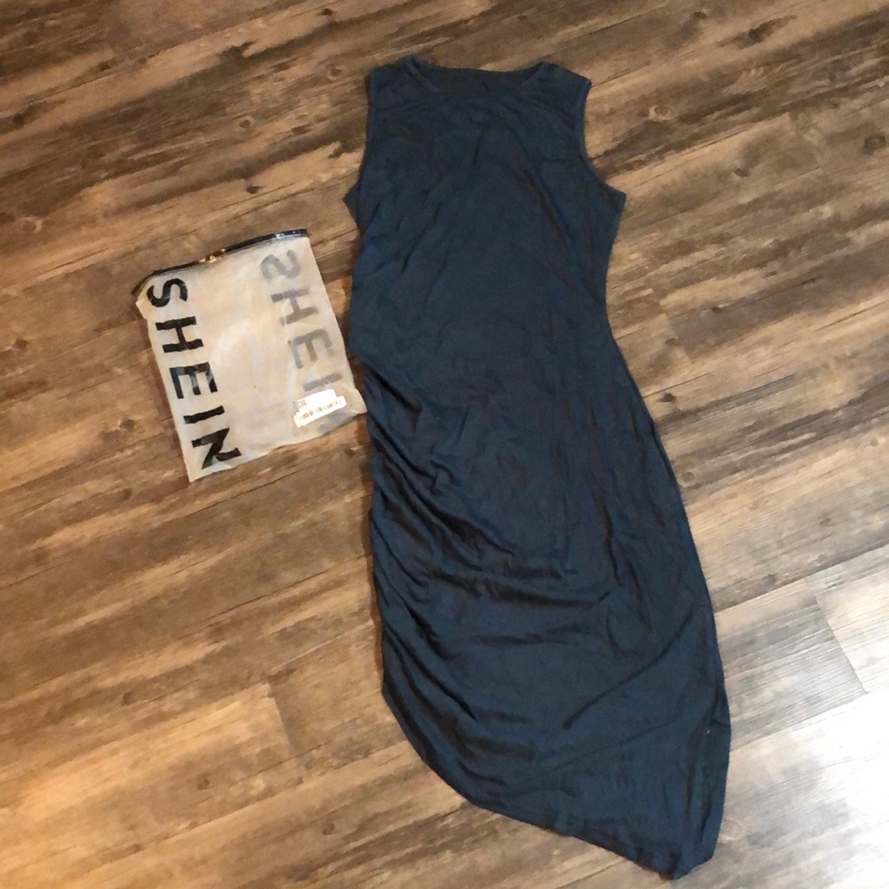 SHEIN Ruched Side Maxi Dress